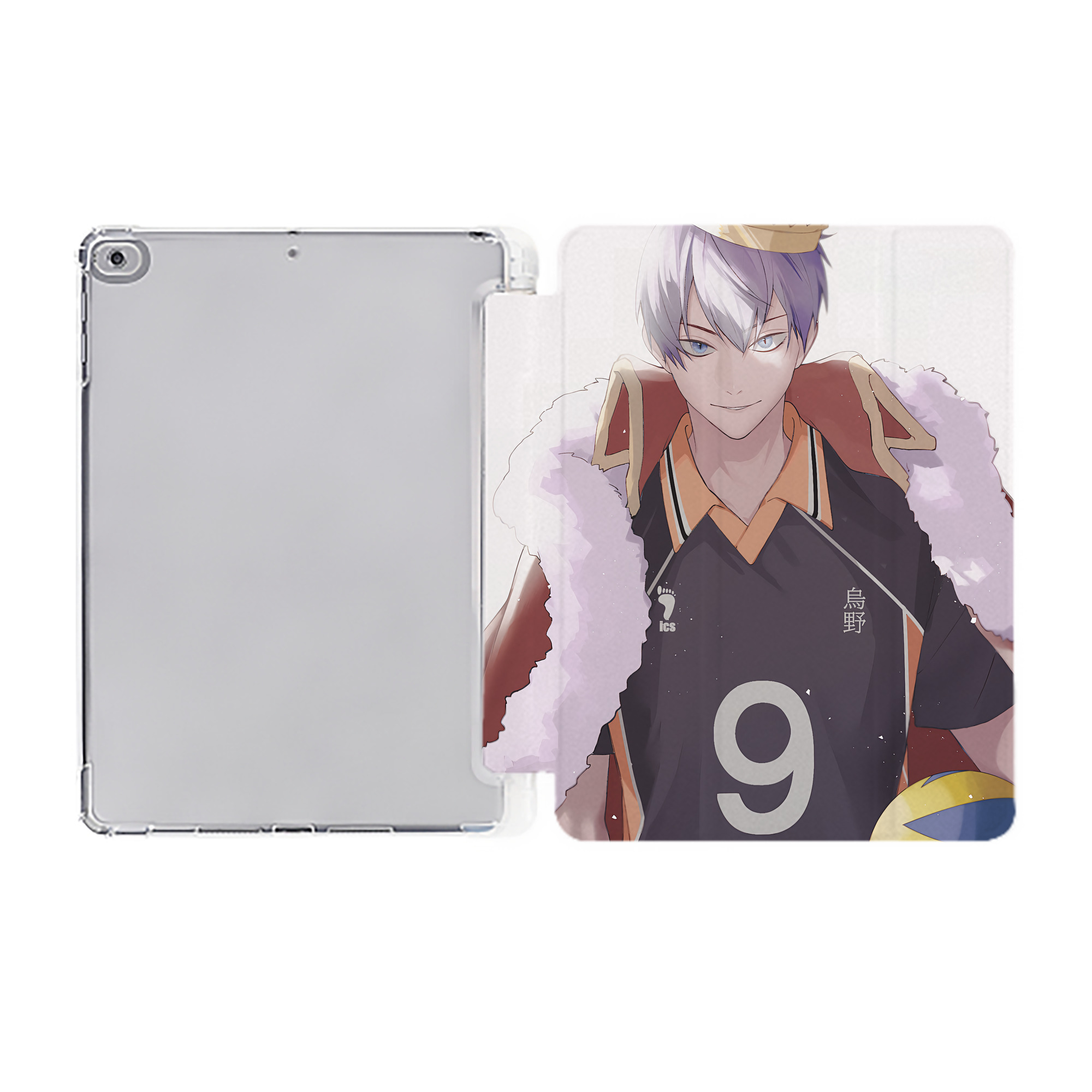（画像用） ハイキュー!! Haikyu!! IPad ケース ペン収納付き 三つ折りスタンド PUレザー×シリコン 対応機種9.5/10.5/10.9インチ